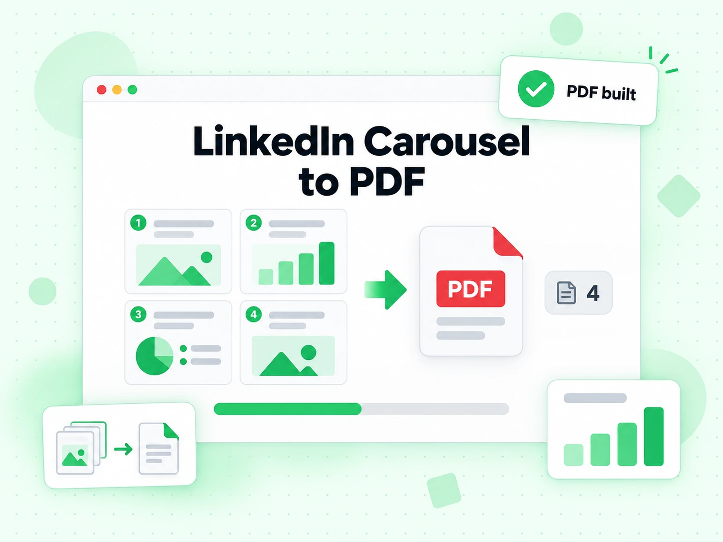 LinkedIn Carousel to PDF converting slide images into one downloadable PDF