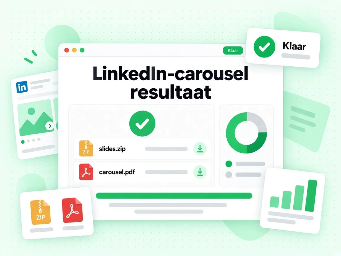 LinkedIn-carousel resultaat met een ZIP met slides en de originele PDF
