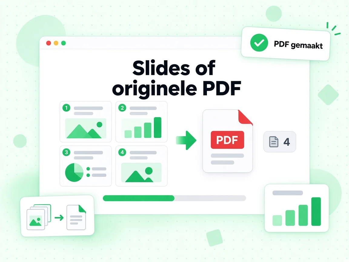Slides of originele PDF die slide-afbeeldingen omzet in één downloadbare PDF
