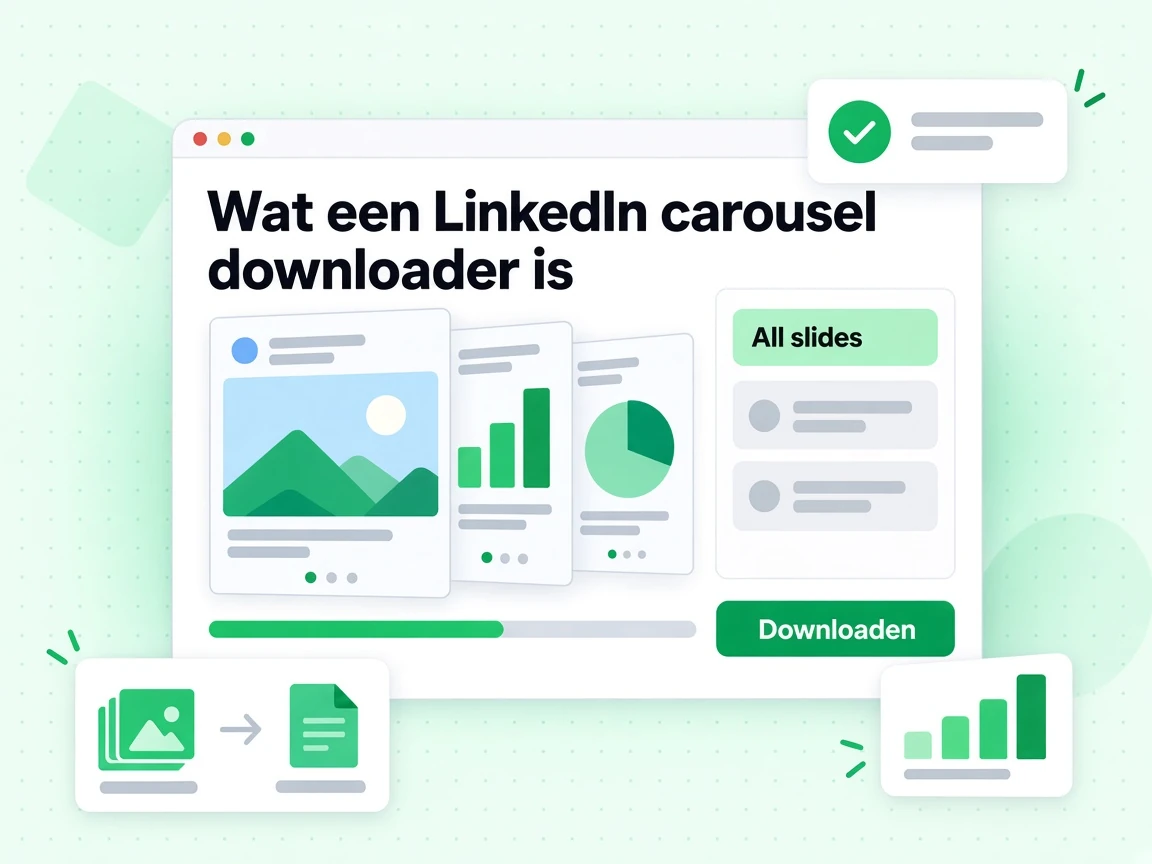 Wat een LinkedIn carousel downloader is die een carousel als slides of een PDF opslaat