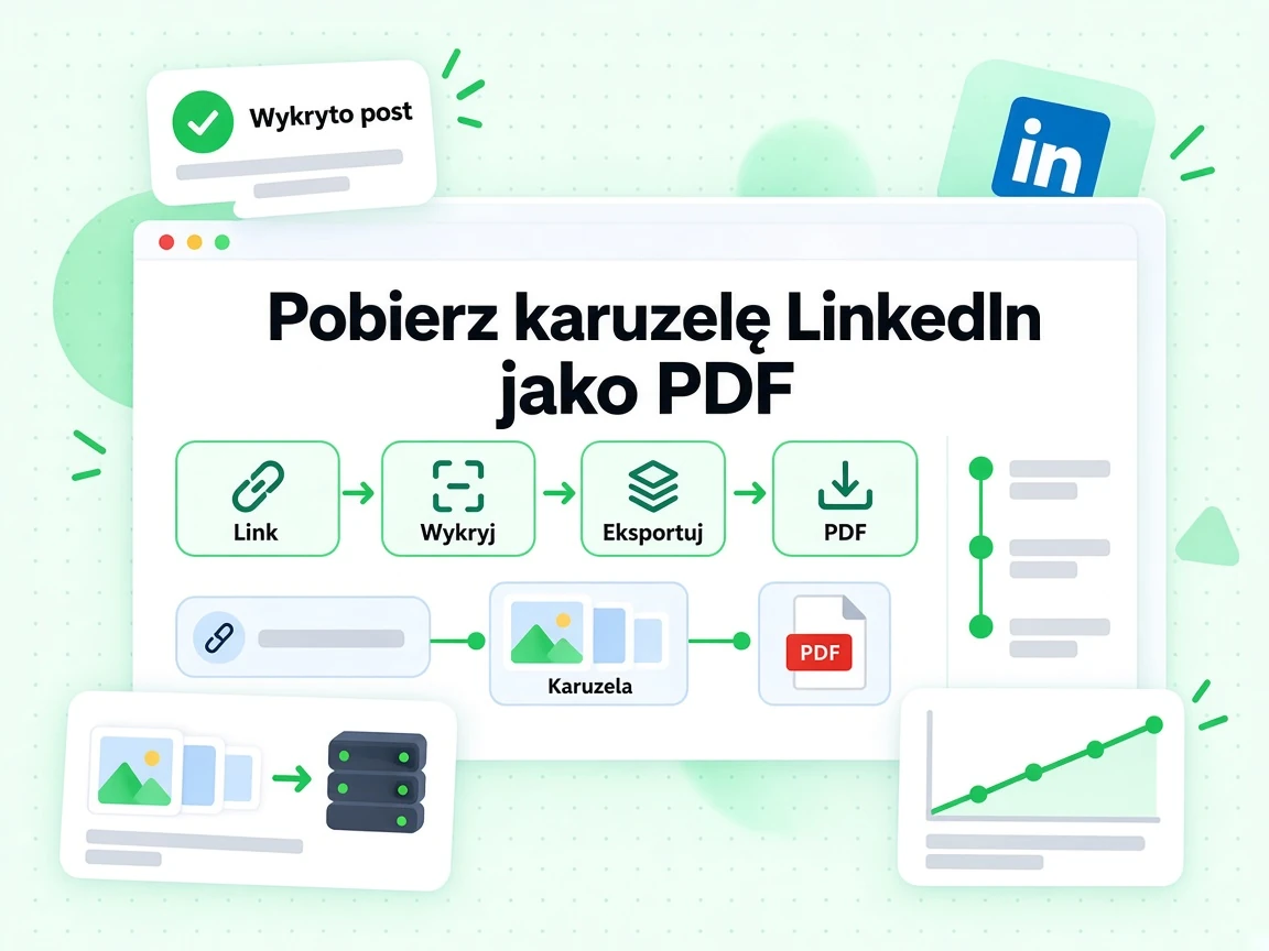 Pobierz karuzelę LinkedIn jako PDF wykrywając typ posta i eksportując plik