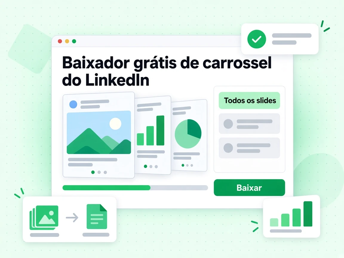Baixador grátis de carrossel do LinkedIn salva o carrossel pela opção Todos os slides ou em PDF