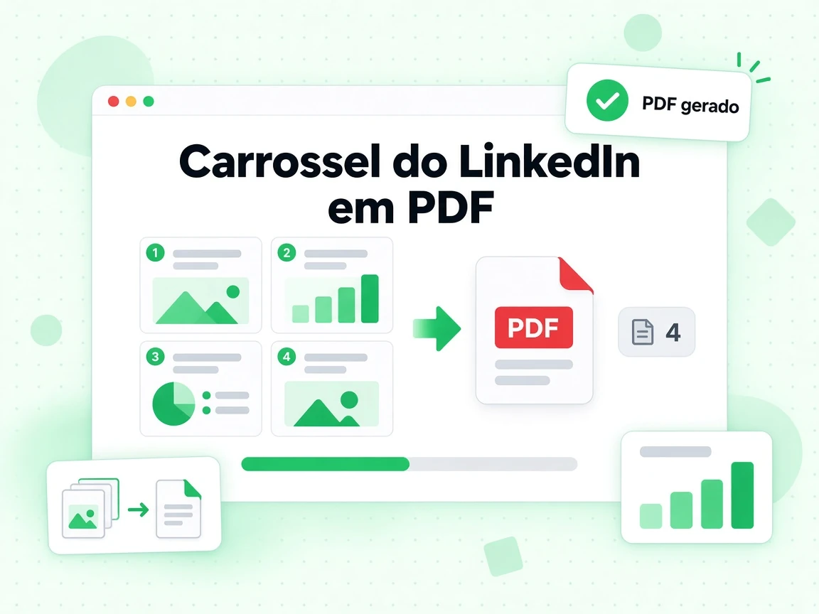 Carrossel do LinkedIn em PDF converte as imagens dos slides em um único PDF gerado