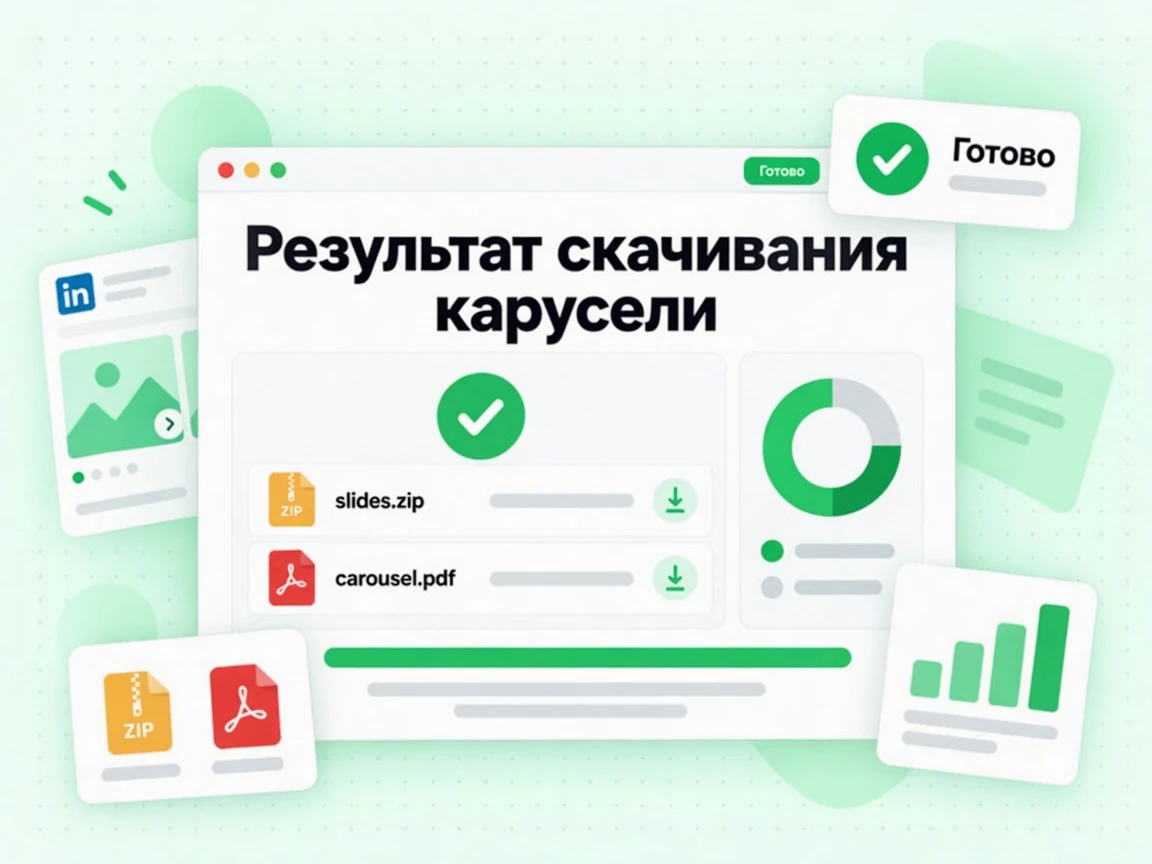 «Результат скачивания карусели»: ZIP со слайдами и оригинальный PDF