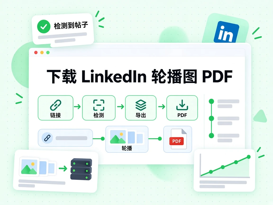 下载 LinkedIn 轮播图 PDF 先从链接检测帖子类型,检测到帖子后导出轮播文件。
