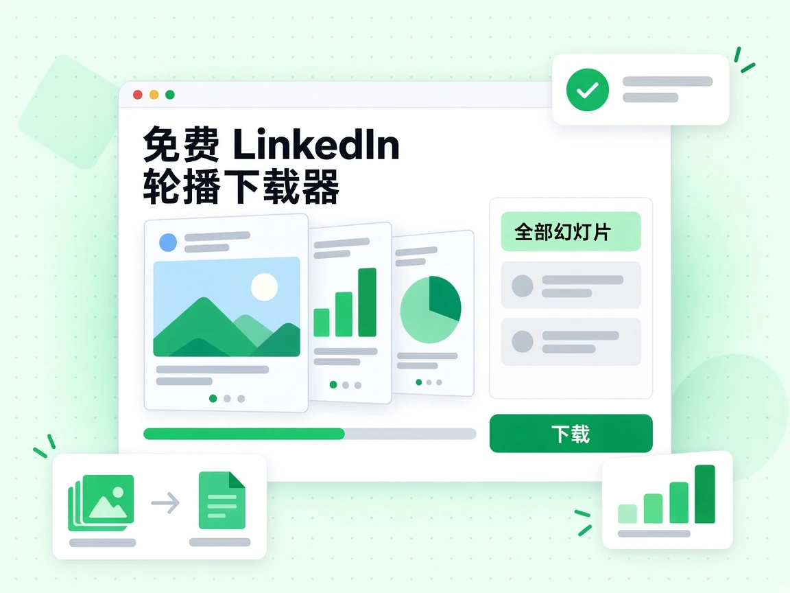 免费 LinkedIn 轮播下载器可将轮播下载为全部幻灯片或一份 PDF。