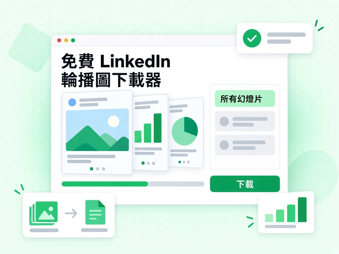 免費 LinkedIn 輪播圖下載器可下載輪播圖，存成所有幻燈片或 PDF。