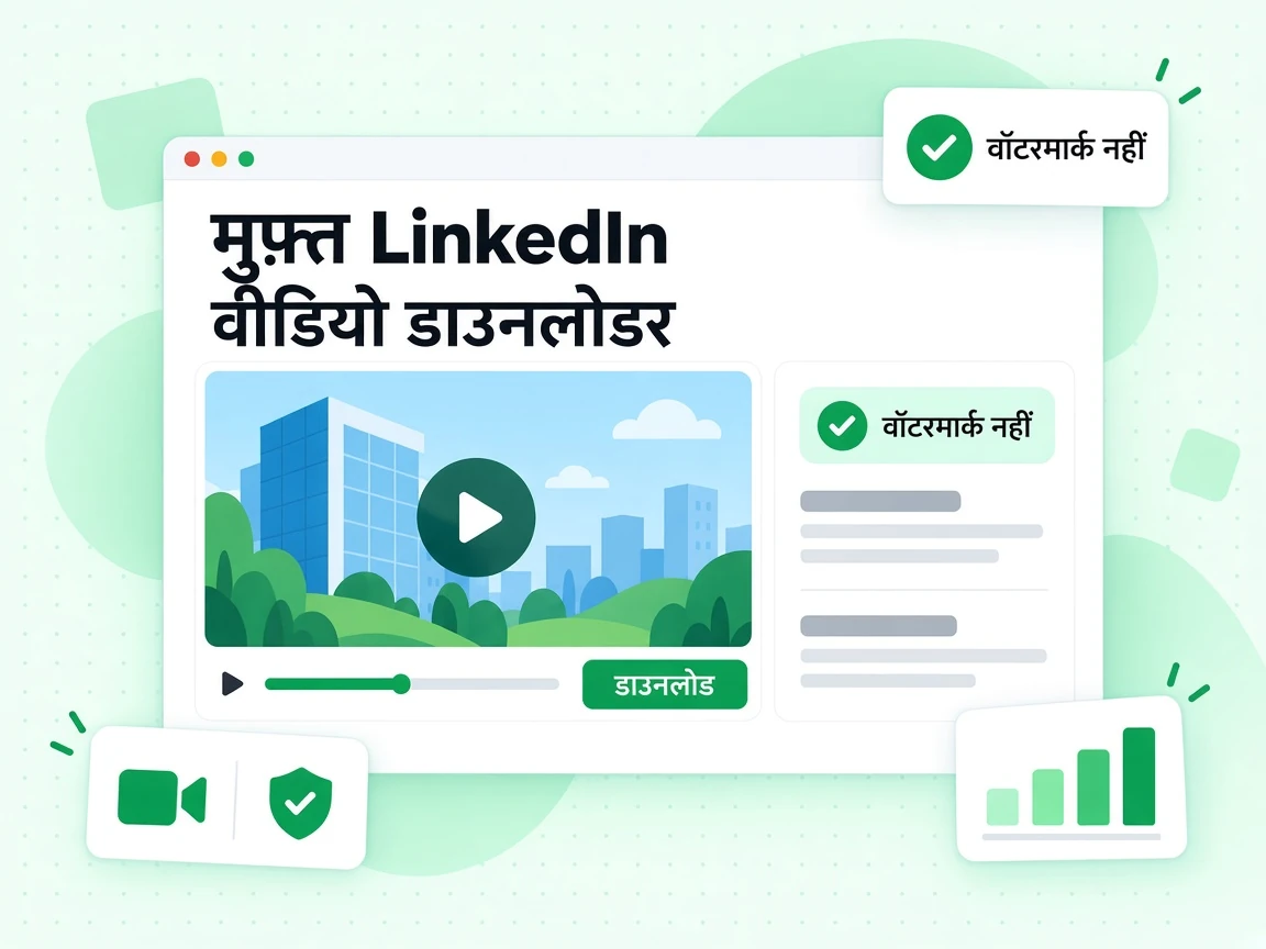 मुफ़्त LinkedIn वीडियो डाउनलोडर पब्लिक पोस्ट वीडियो बिना वॉटरमार्क सेव करता है