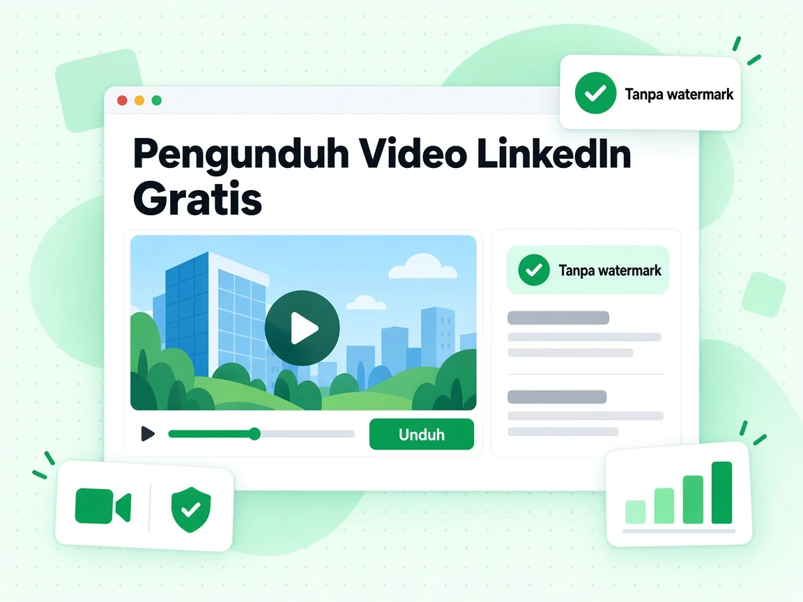 Pengunduh Video LinkedIn Gratis menyimpan video postingan publik tanpa watermark