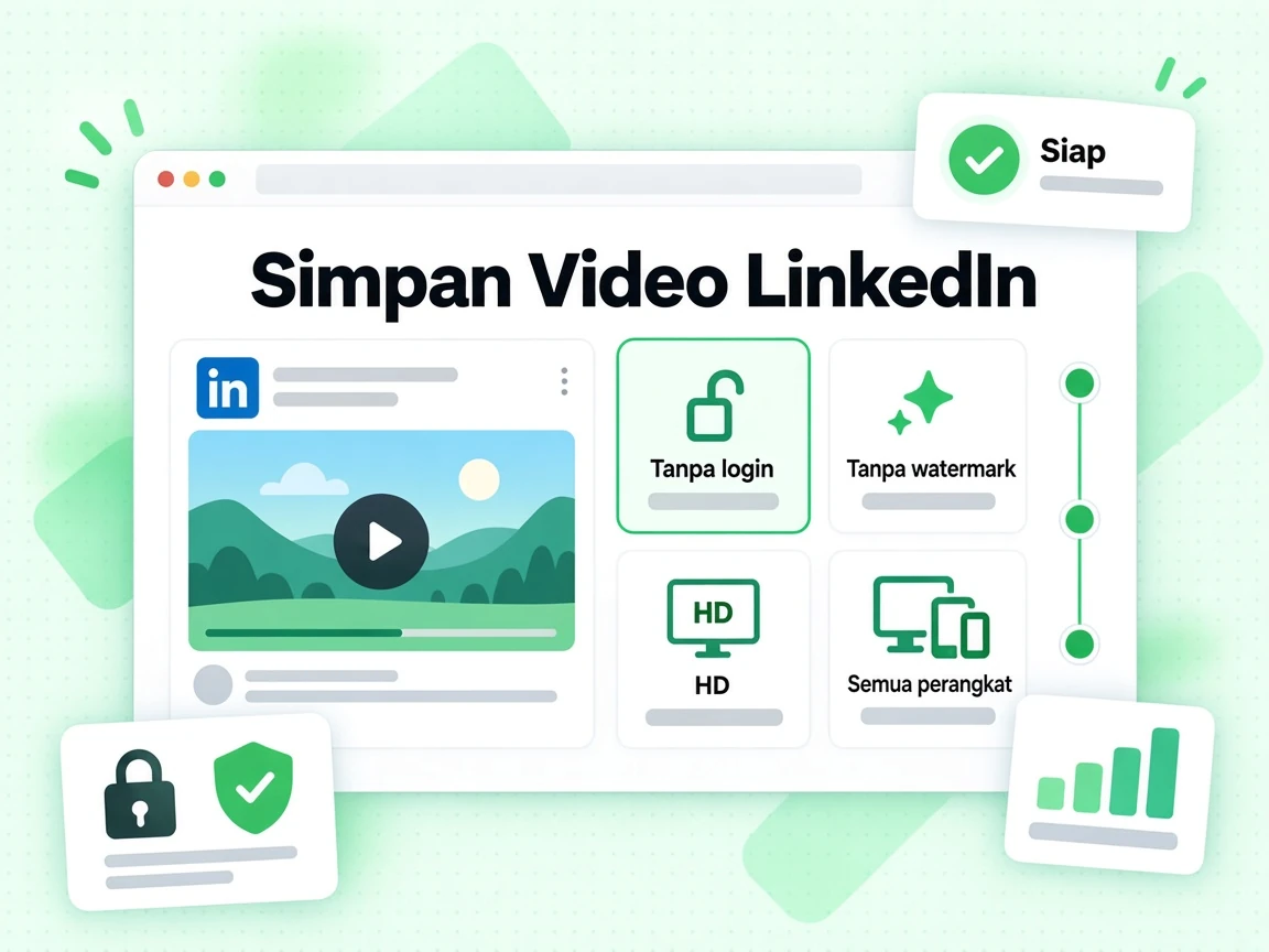 Simpan Video LinkedIn: kisi empat kartu fitur tanpa login, tanpa watermark, HD dan semua perangkat