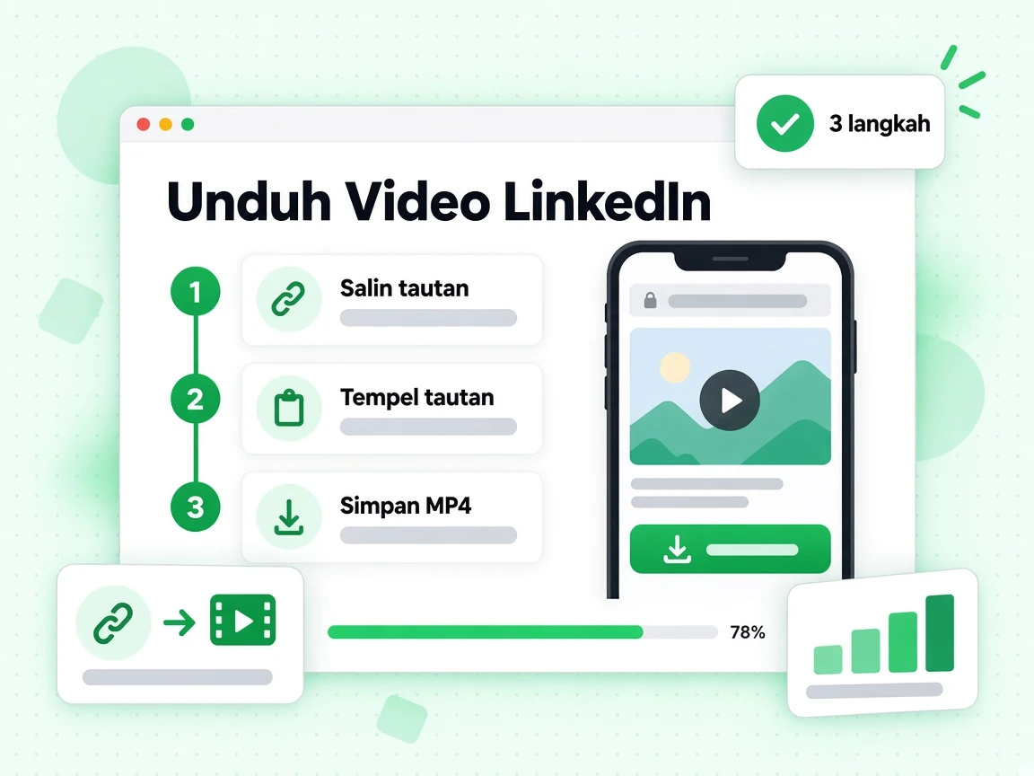 Unduh Video LinkedIn dalam tiga langkah: salin tautan, tempel, dan simpan MP4