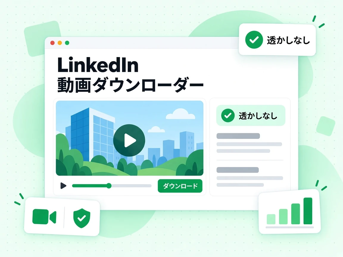 LinkedIn 動画ダウンローダーが公開投稿の動画を透かしなしで保存し、ダウンロードできる。