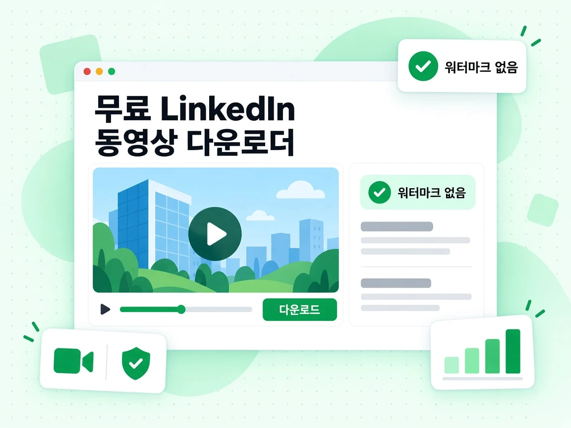워터마크 없이 공개 게시물 동영상을 저장하는 무료 LinkedIn 동영상 다운로더