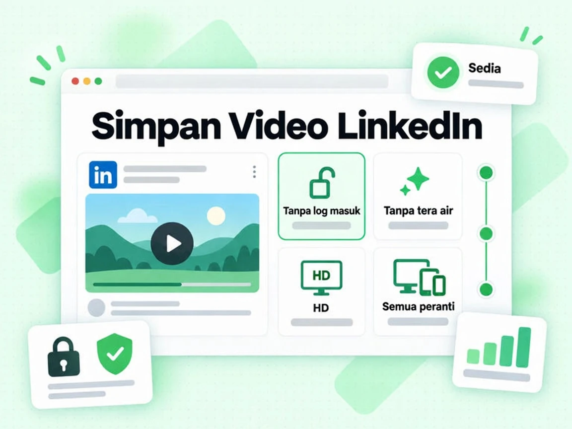 Kad ciri Simpan Video LinkedIn: Tanpa log masuk, Tanpa tera air dan Semua peranti di sisi pratonton Sedia