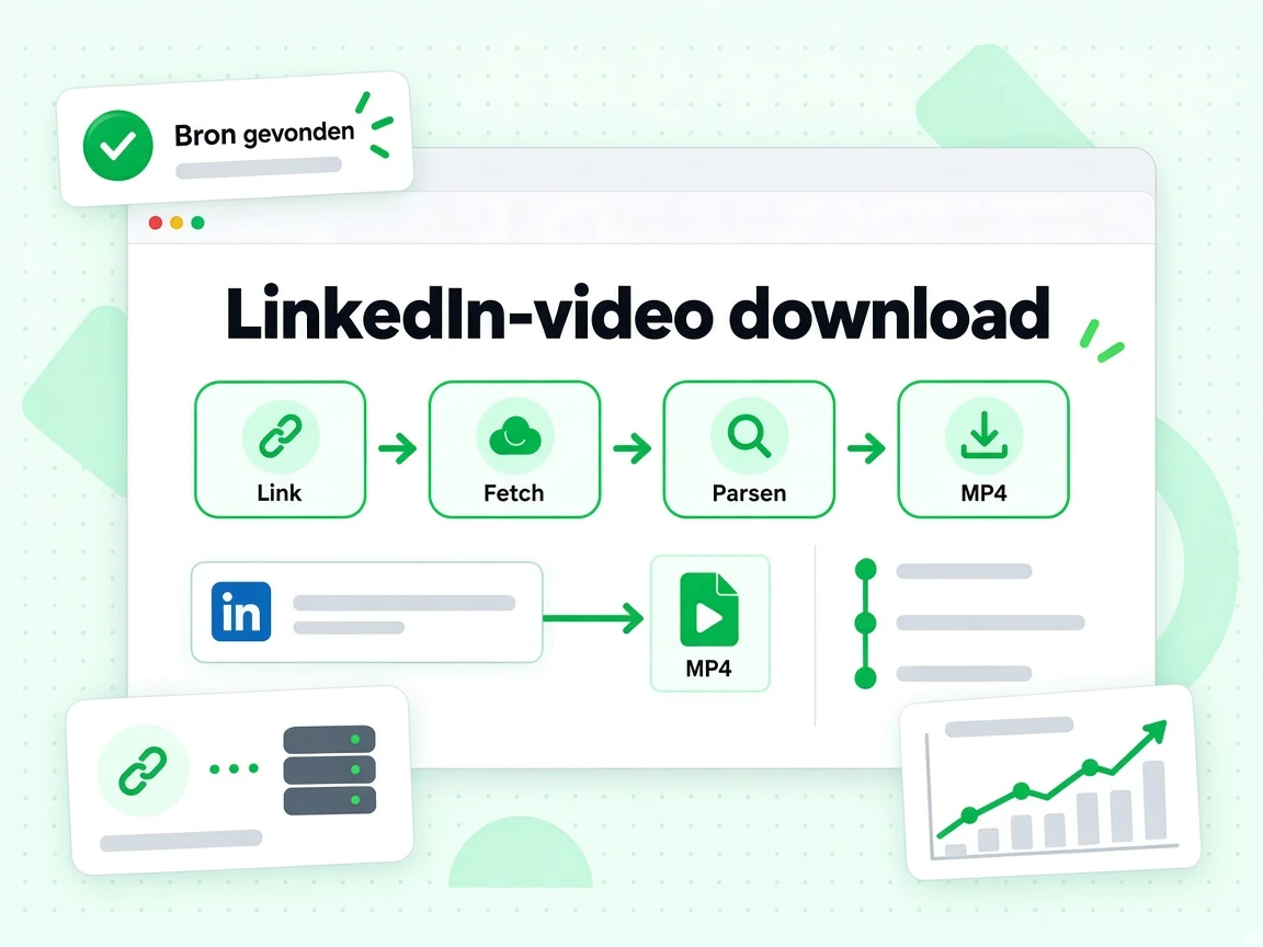LinkedIn-video download stroom van een postlink naar een native MP4-bestand