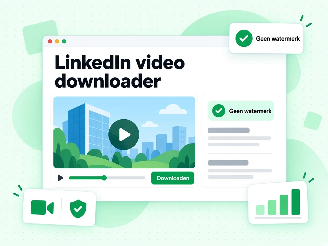 LinkedIn video downloader die een publieke postvideo zonder watermerk opslaat