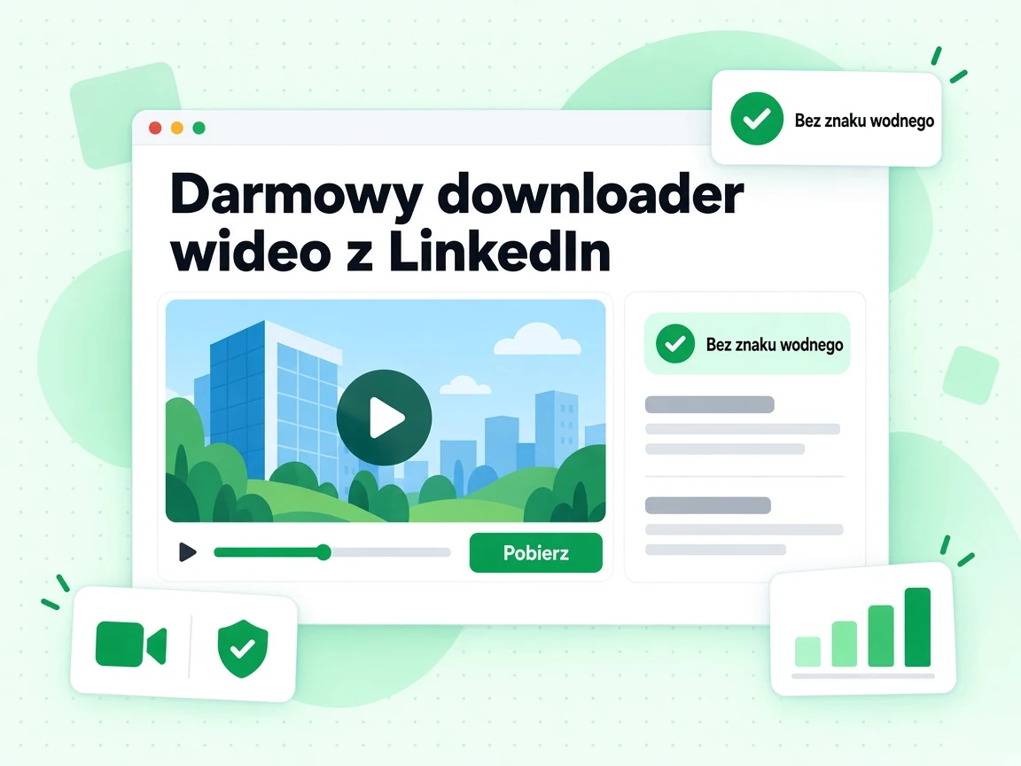 Darmowy downloader wideo z LinkedIn zapisuje publiczny post wideo bez znaku wodnego