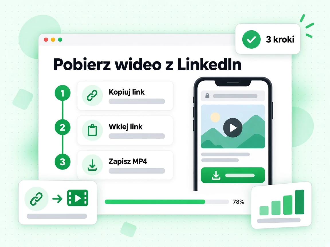 Pobierz wideo z LinkedIn w trzech krokach: kopiuj link, wklej link i zapisz MP4