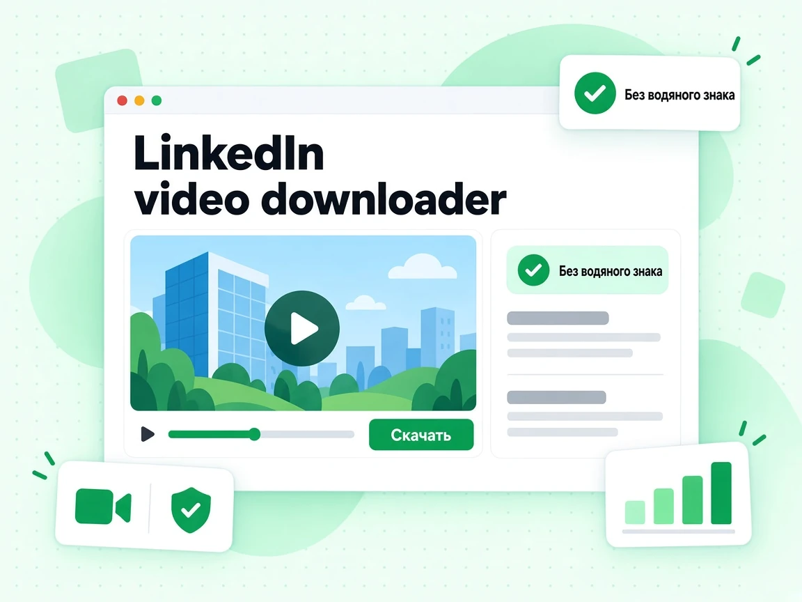 LinkedIn video downloader сохраняет видео публичного поста без водяного знака.