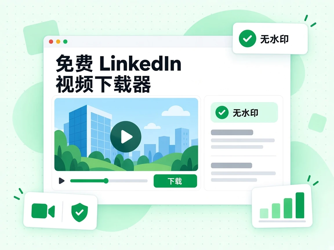 免费 LinkedIn 视频下载器可下载公开帖子视频，并保持无水印。