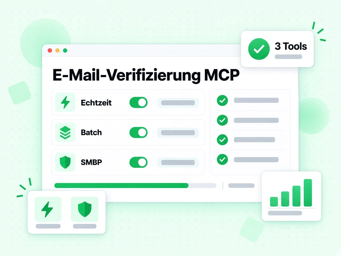 E-Mail-Verifizierung MCP stellt Echtzeit-, Batch- und SMTP-Verifizierungs-Tools bereit