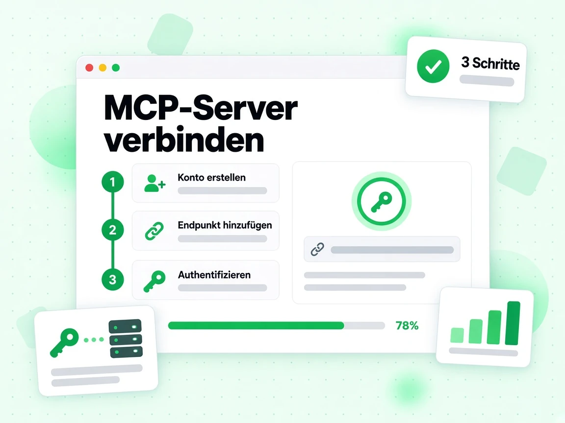 MCP-Server verbinden in drei Schritten: Konto erstellen, Endpunkt hinzufügen, authentifizieren