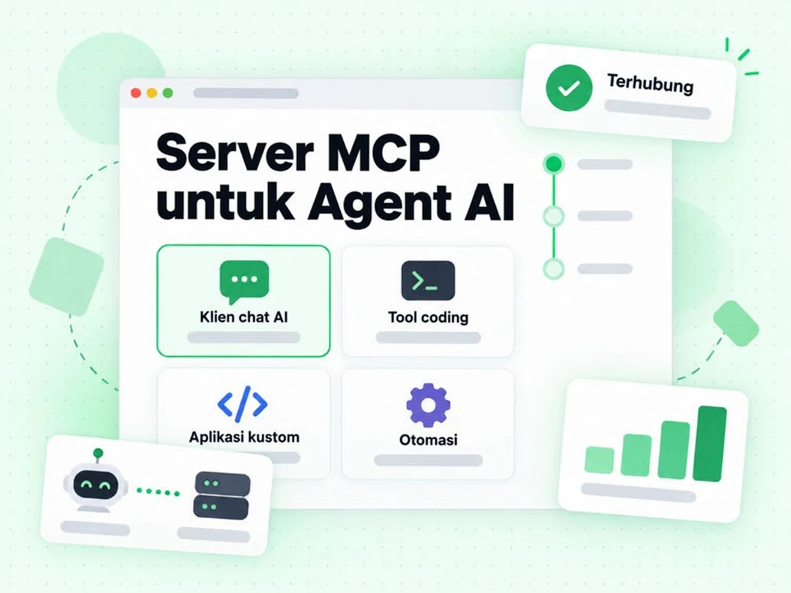 Server MCP untuk Agent AI dapat dipakai dari klien chat AI, tool coding dan aplikasi kustom