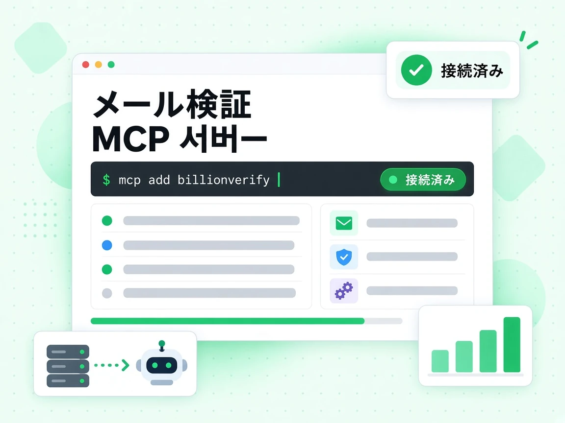 メール検証MCPサーバーがリモートエンドポイント経由で AI クライアントとつながり、接続済みとなる。