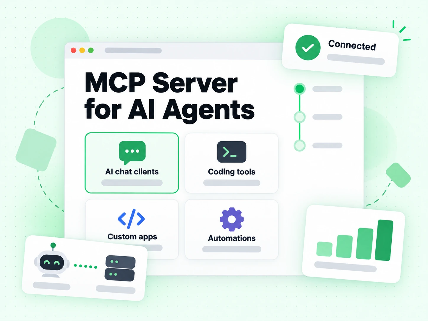 MCP Server for AI Agents usable from AI chat clients, coding tools, and custom apps