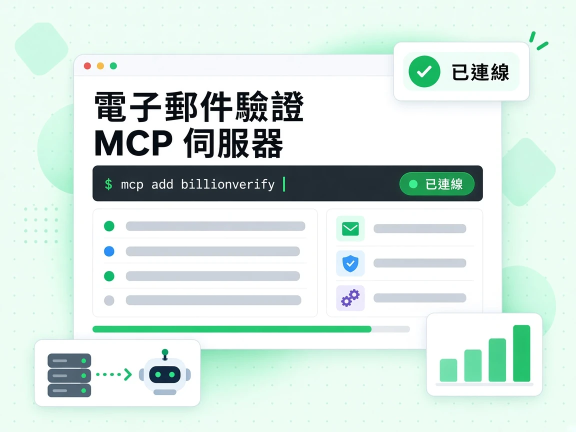 電子郵件驗證 MCP 伺服器透過遠端端點連接 AI 用戶端，並顯示已連線。