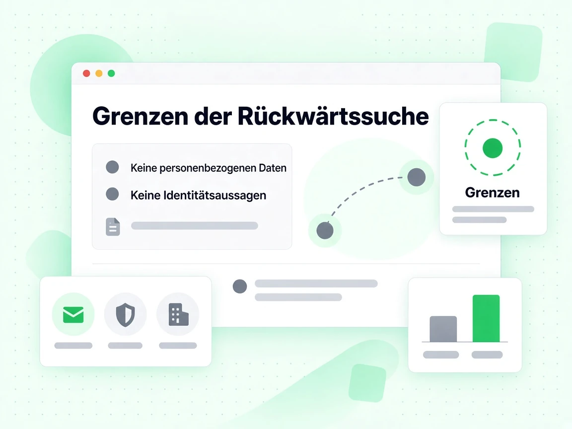 Grenzen der Rückwärtssuche: keine personenbezogenen Daten und keine Identitätsaussagen