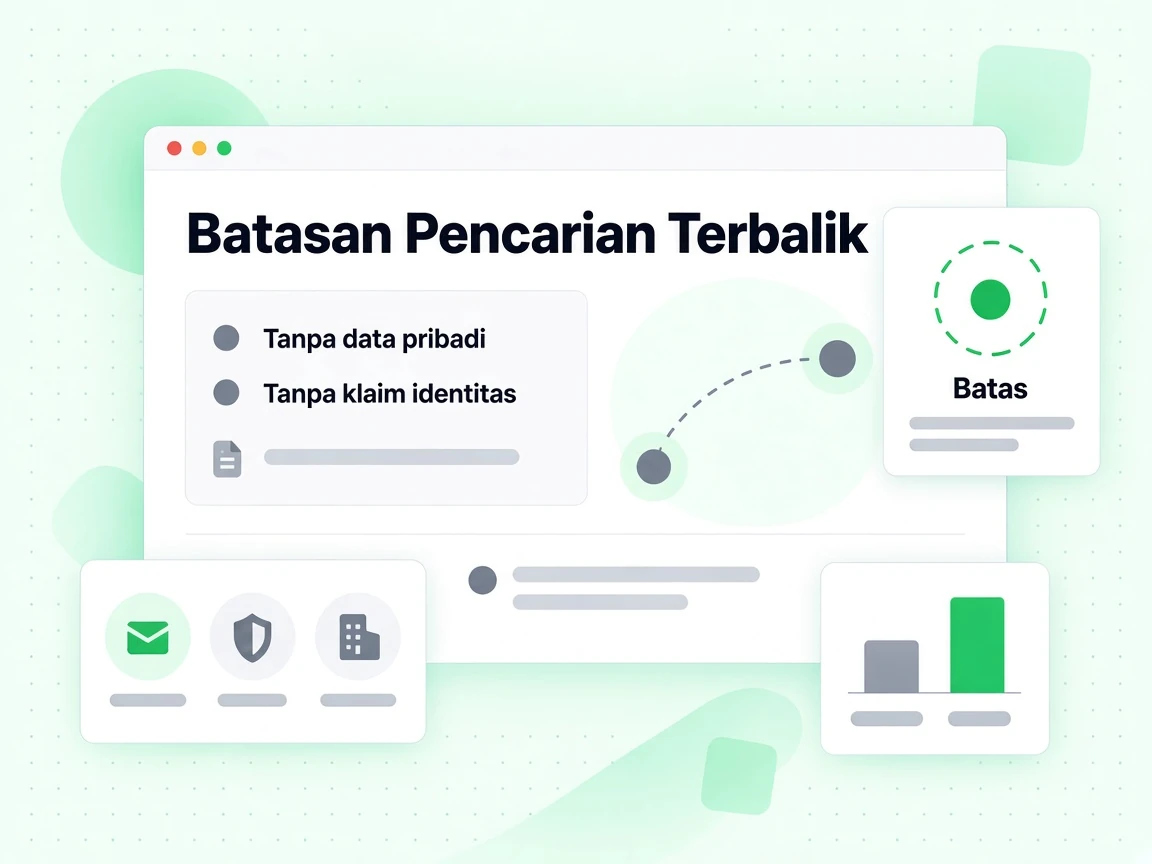 Batasan Pencarian Terbalik: panel menyatakan tanpa data pribadi dan tanpa klaim identitas