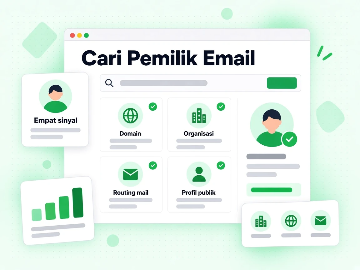 Cari Pemilik Email: sinyal untuk Domain, Organisation, Mail routing dan Public profile