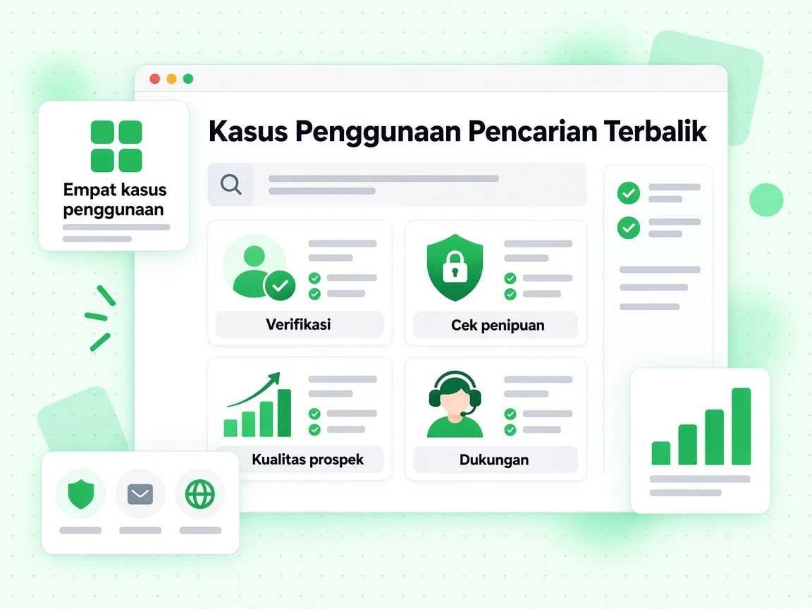Kasus Penggunaan Pencarian Terbalik sebagai kartu Verifikasi, cek penipuan, kualitas prospek dan dukungan