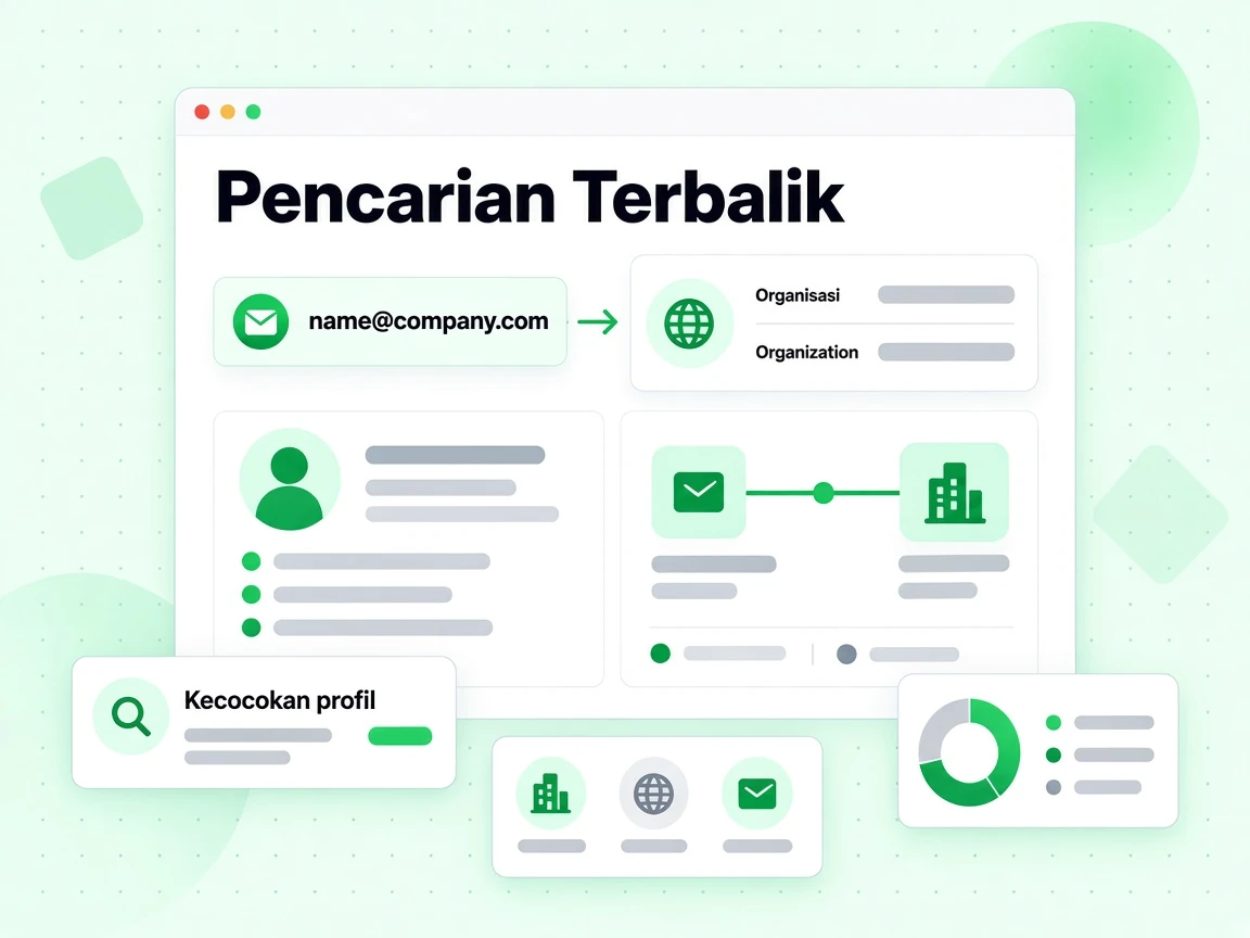 Pencarian Terbalik menautkan alamat ke profil Domain dan Organization dengan kartu kecocokan profil