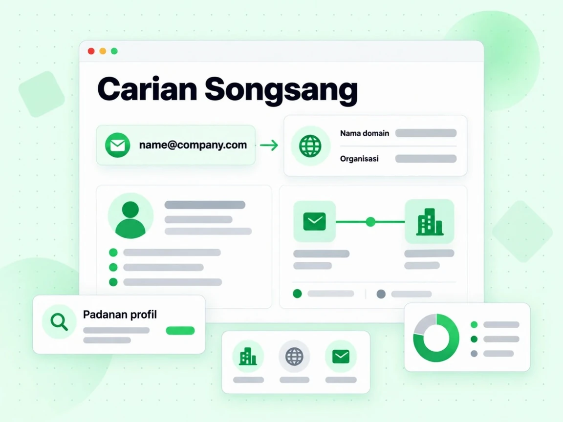 Carian Songsang memautkan alamat ke profil Nama domain dan Organisasi dengan kad Padanan profil