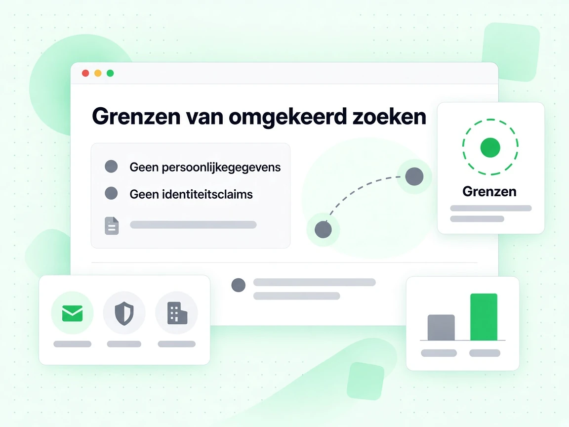 Grenzen van omgekeerd zoeken paneel dat stelt dat er geen persoonsgegevens en geen identiteitsclaims zijn