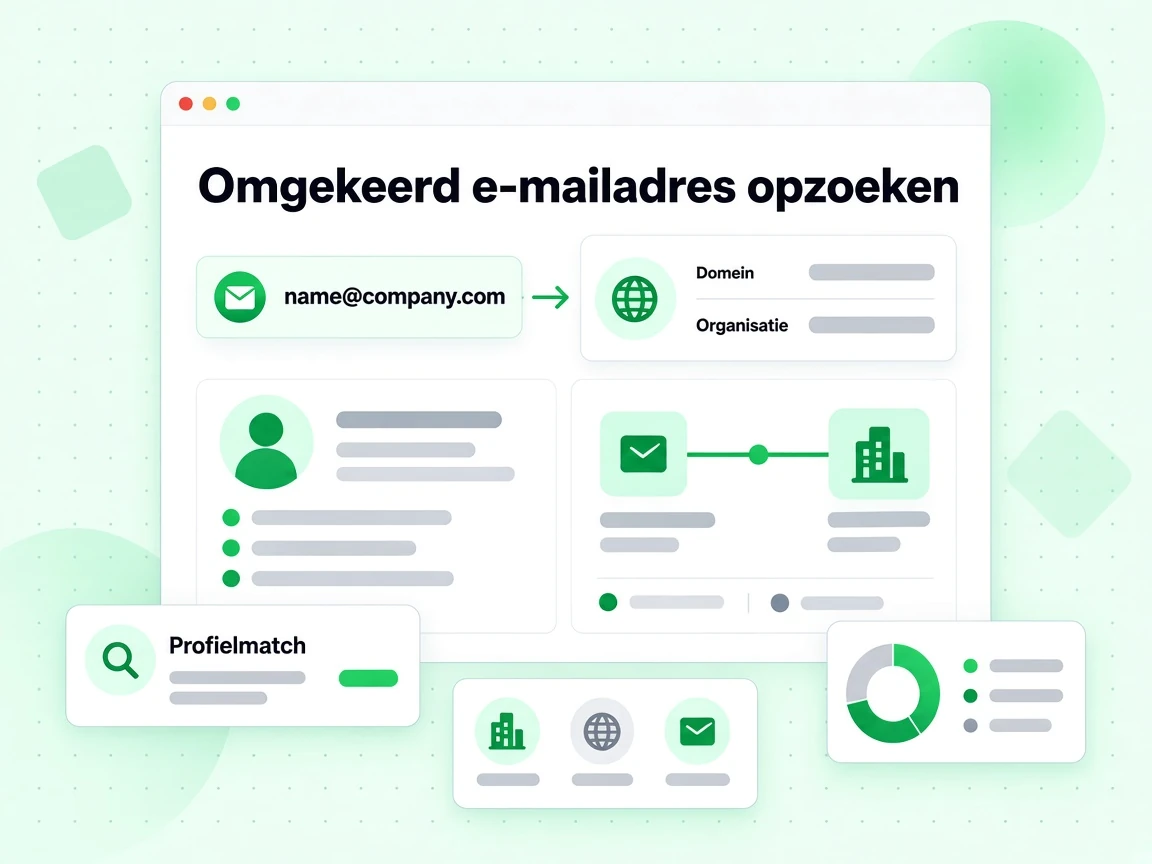 Omgekeerd e-mailadres opzoeken die een adres koppelt aan een domein- en organisatieprofiel met een kaart Profielmatch