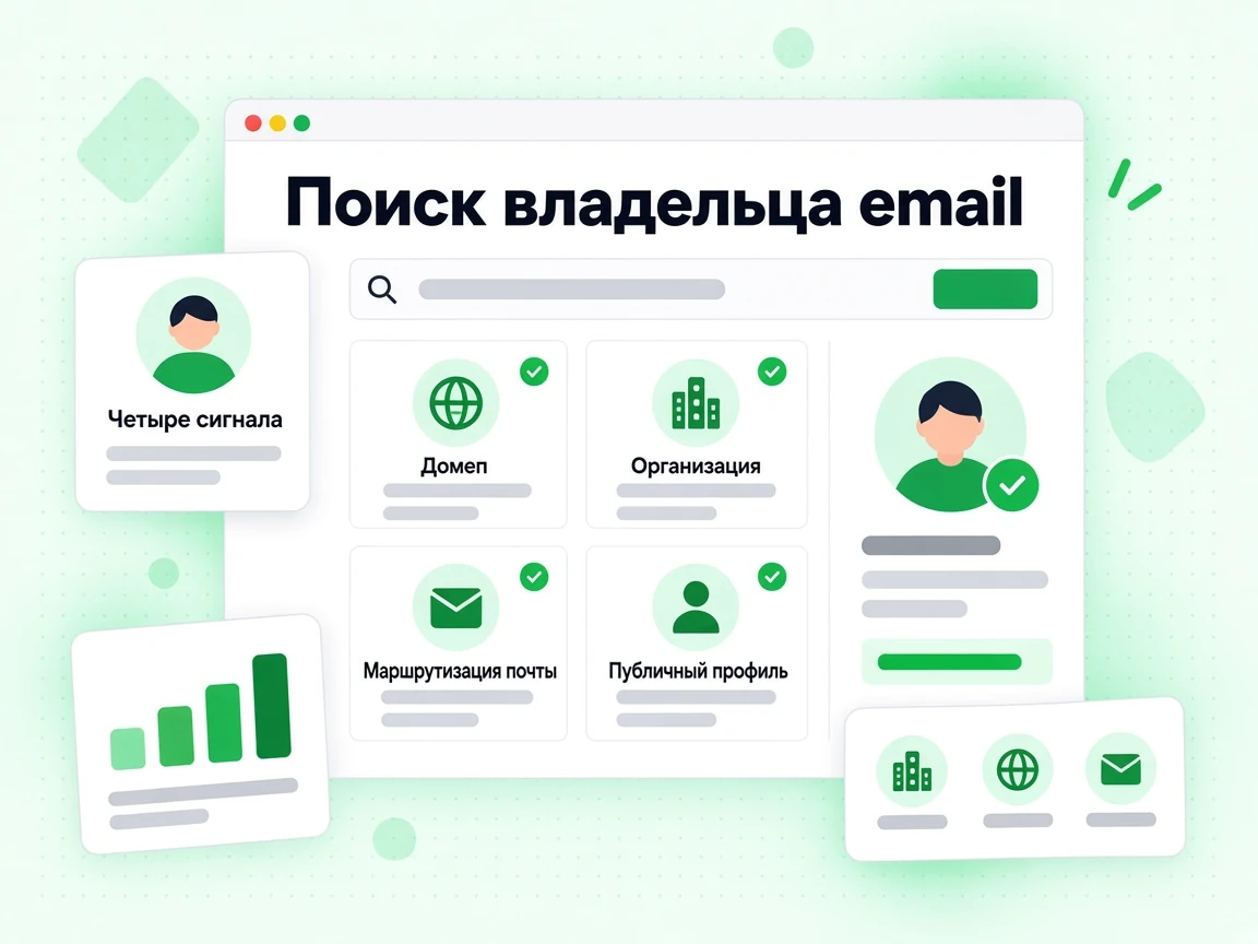Поиск владельца email по сигналам Домен, Организация, Маршрутизация почты и Публичный профиль.