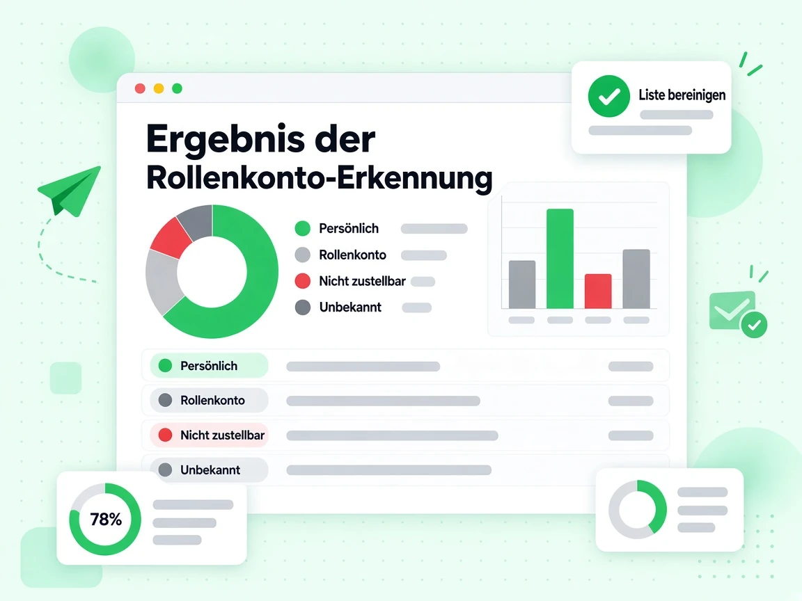 Ergebnis der Rollenkonto-Erkennung benennt persönlich, Rollenkonto, nicht zustellbar und unbekannt