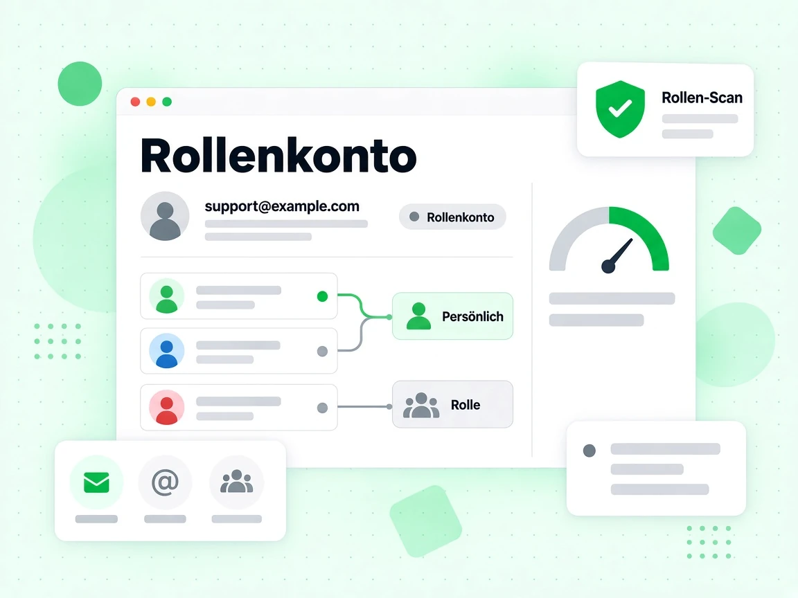 Rollenkonto zeigt eine E-Mail-Adresse neben einer entsprechenden Kennzeichnung