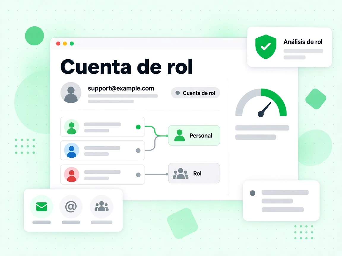 Cuenta de rol muestra una dirección de email junto a la marca de Rol
