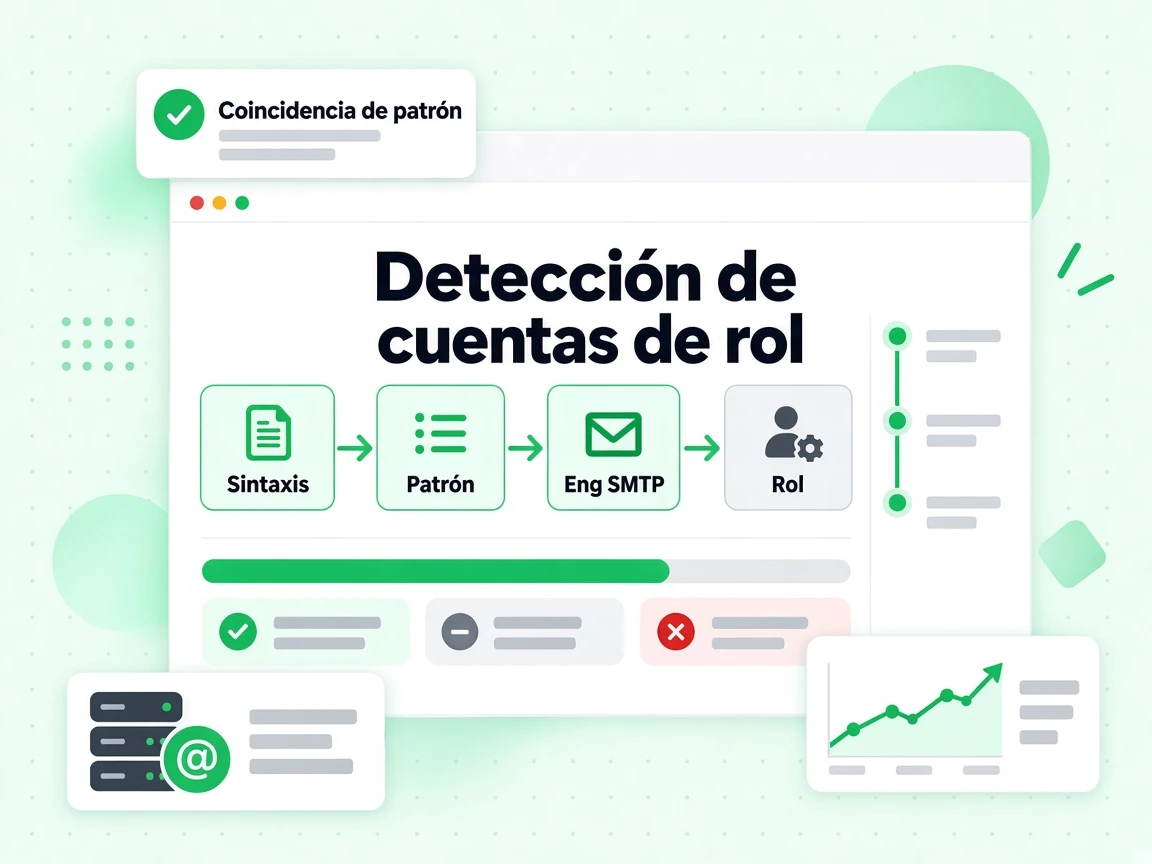 Detección de cuentas de rol ejecuta en una pasada las capas de Sintaxis, Patrón, SMTP y Rol