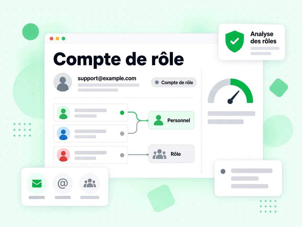 Compte de rôle : une adresse e-mail affichée à côté d'un indicateur Personnel ou Rôle.