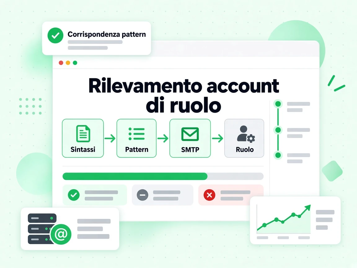 Rilevamento account di ruolo esegue in un passaggio Sintassi, Corrispondenza pattern, SMTP e Ruolo.