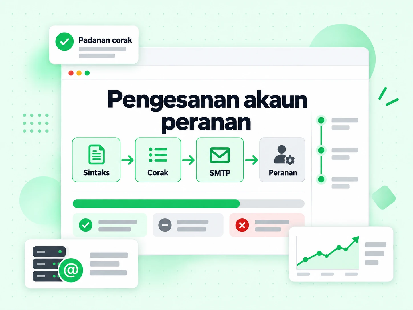 Pengesanan akaun peranan menjalankan lapisan Sintaks, Corak, SMTP dan Peranan dalam satu larian.