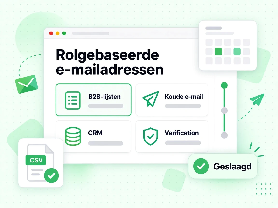 Rolgebaseerde e-mailadressen voor B2B-lijsten, koude e-mail, CRM en verificatie