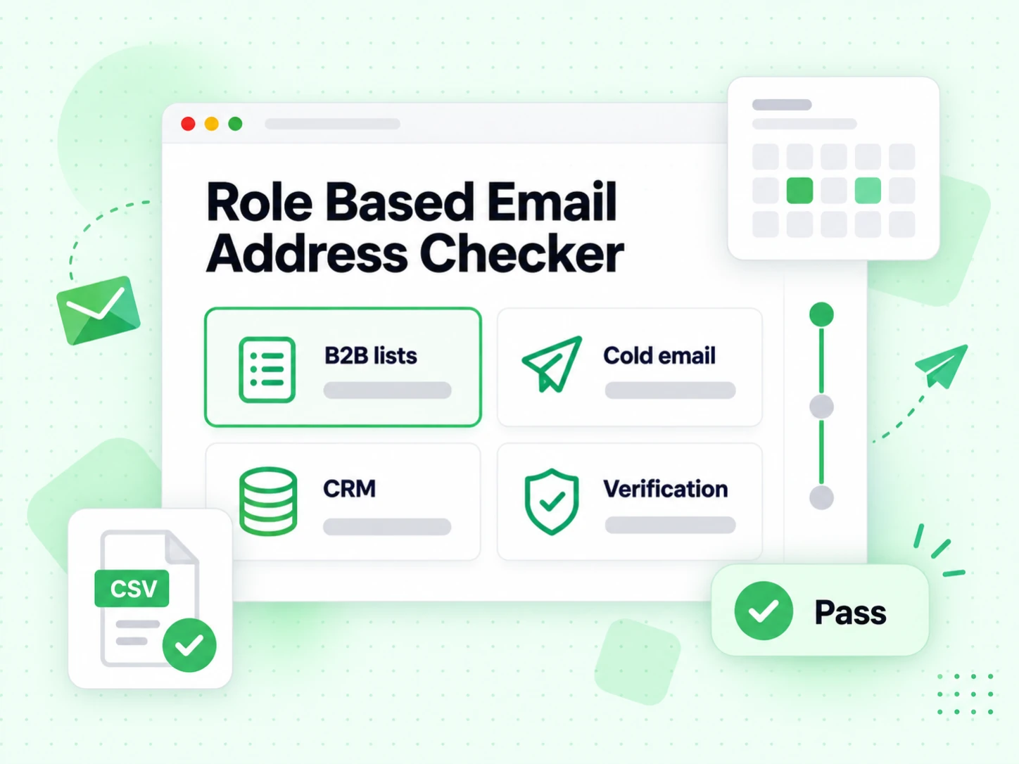 Role Based Email Address Checker across B2B lists, cold email, CRM, and verification