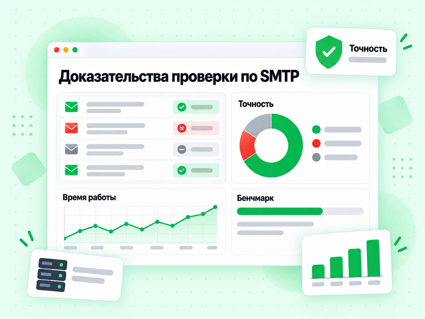 Доказательства проверки по SMTP: диаграмма рукопожатия с почтовым сервером в BillionVerify