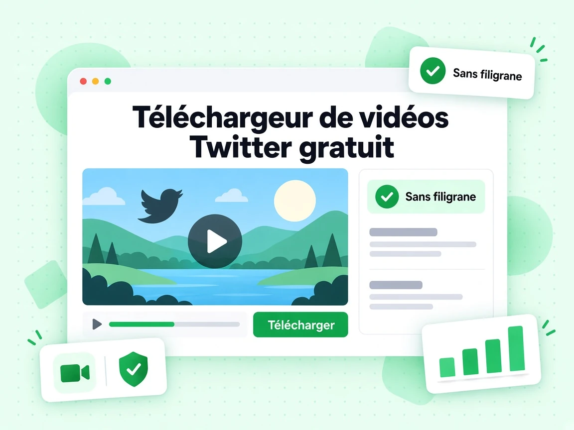 Téléchargeur de vidéos Twitter gratuit enregistrant la vidéo d'une publication publique sans filigrane.